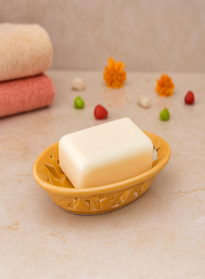KunhaR Ceramic Soap Dish Holder, 1 Piece Yellow - Image 1